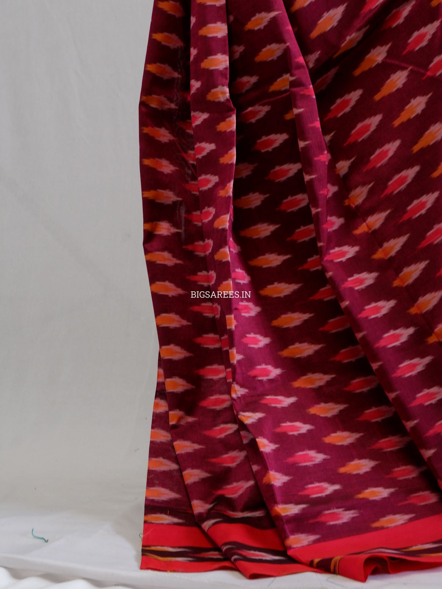 Pochampally Ikat Saree | Mercerised Cotton | Red