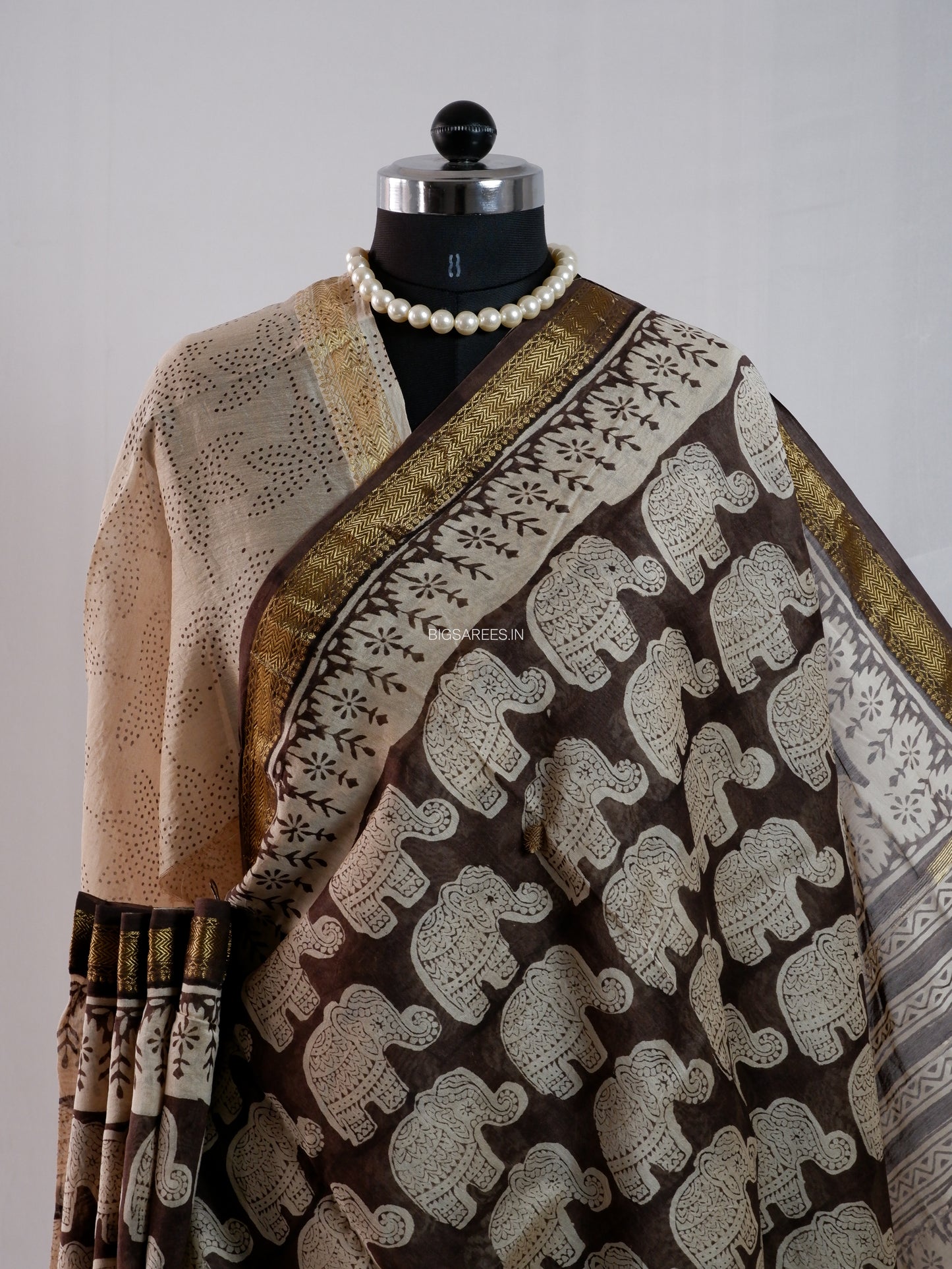 Hand Block Print Saree | Maheshwari Silk |