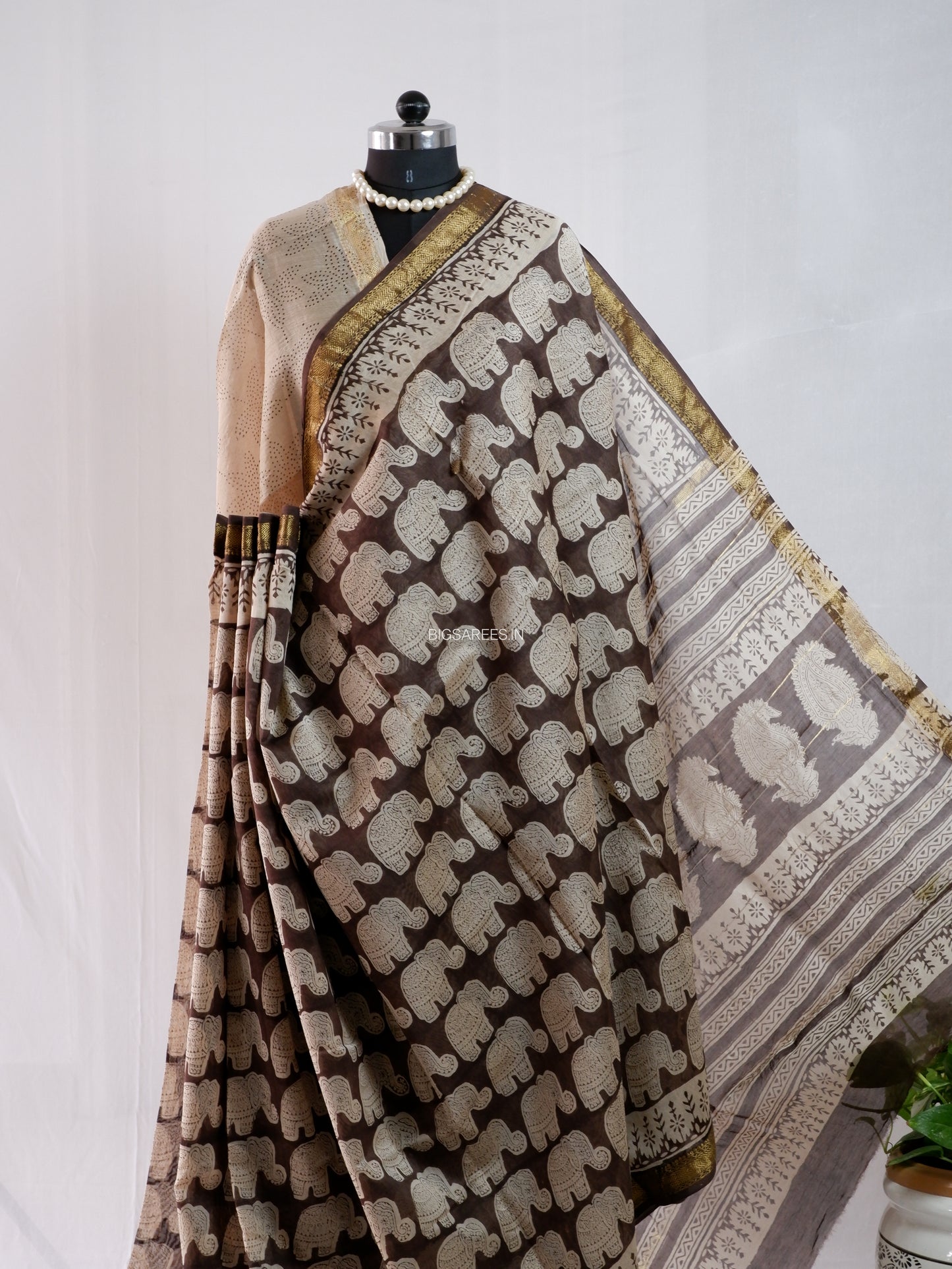 Hand Block Print Saree | Maheshwari Silk |