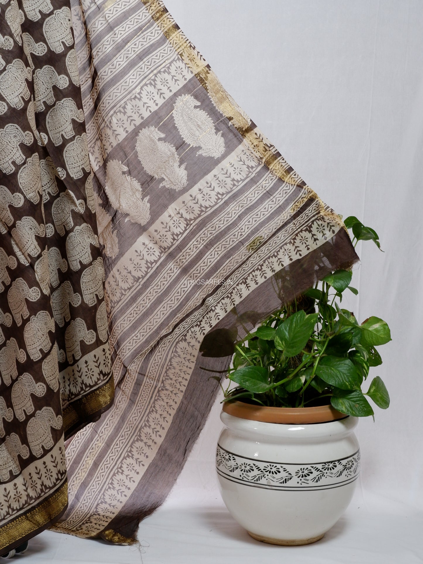 Hand Block Print Saree | Maheshwari Silk |