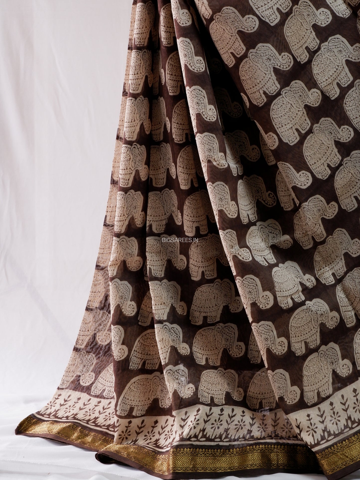Hand Block Print Saree | Maheshwari Silk |
