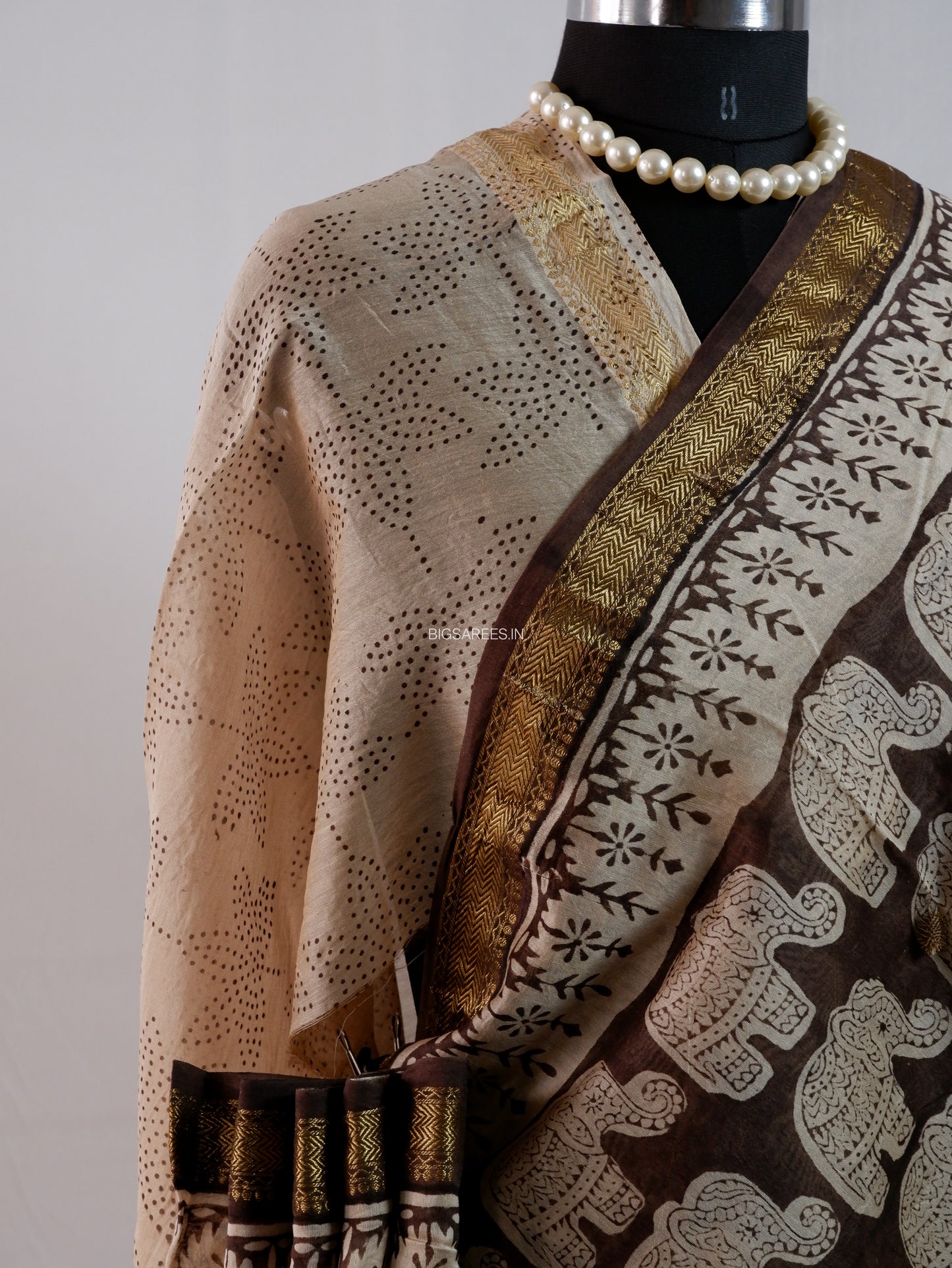 Hand Block Print Saree | Maheshwari Silk |