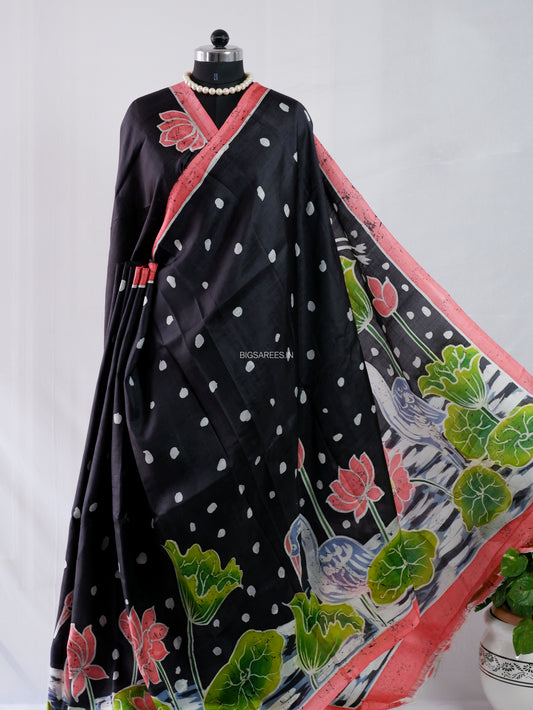 Bishnupuri Hand-Painted  Silk Saree | Pure Silk | Made-On-Order | Silk Mark Certified