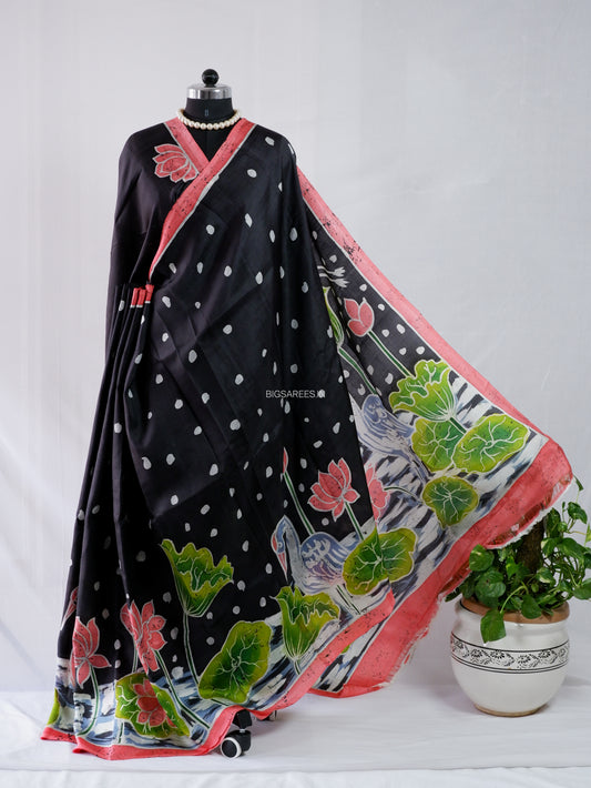 Bishnupuri Hand-Painted  Silk Saree | Pure Silk | Made-On-Order | Silk Mark Certified