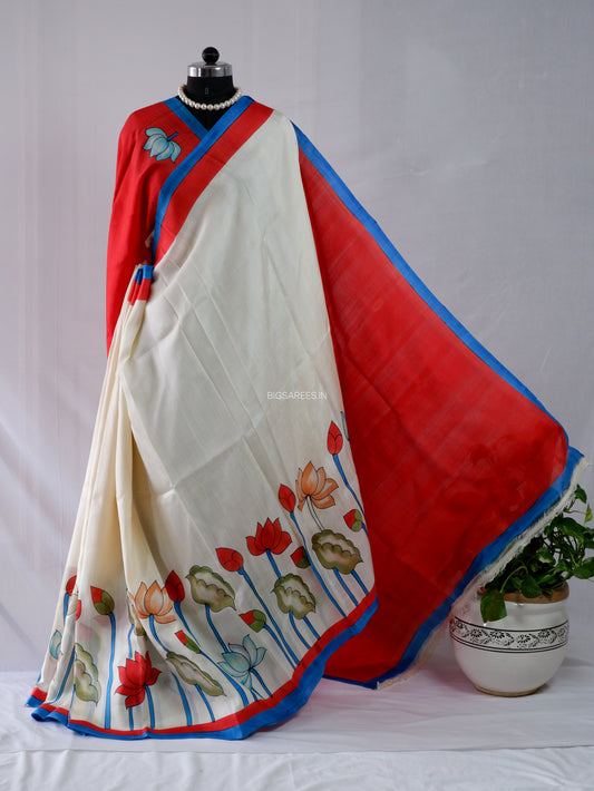 Bishnupuri Hand-Painted  Silk Saree | Pure Silk | Made-On-Order | Silk Mark Certified