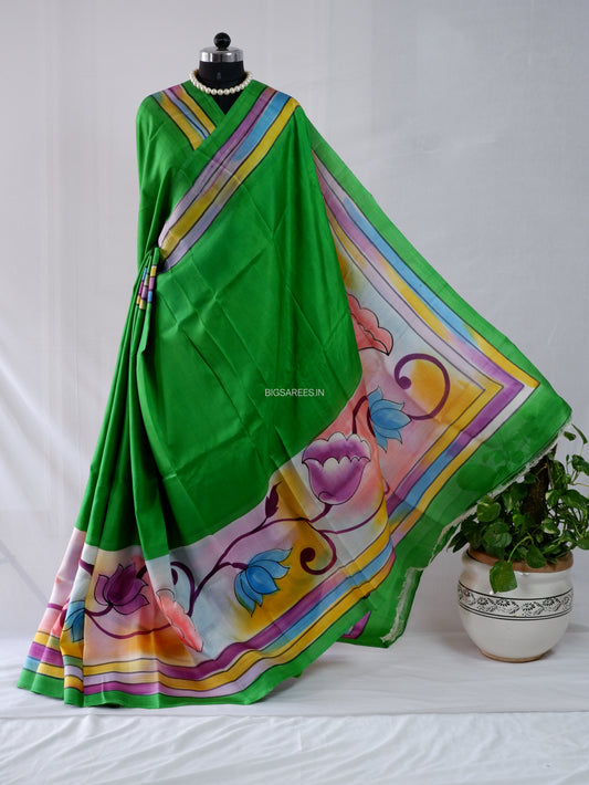 Bishnupuri Silk Hand-Painted Saree | Pure Silk | Made-On-Order | Silk Mark Certified