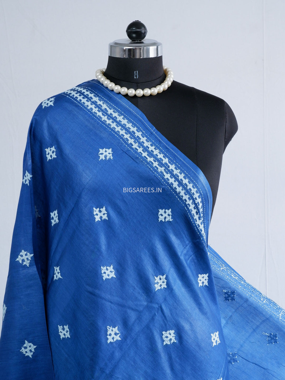 Kutchi Work Dupatta | Tussar Silk | Blue