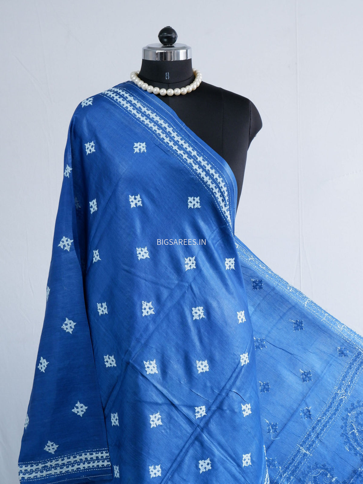 Kutchi Work Dupatta | Tussar Silk | Blue