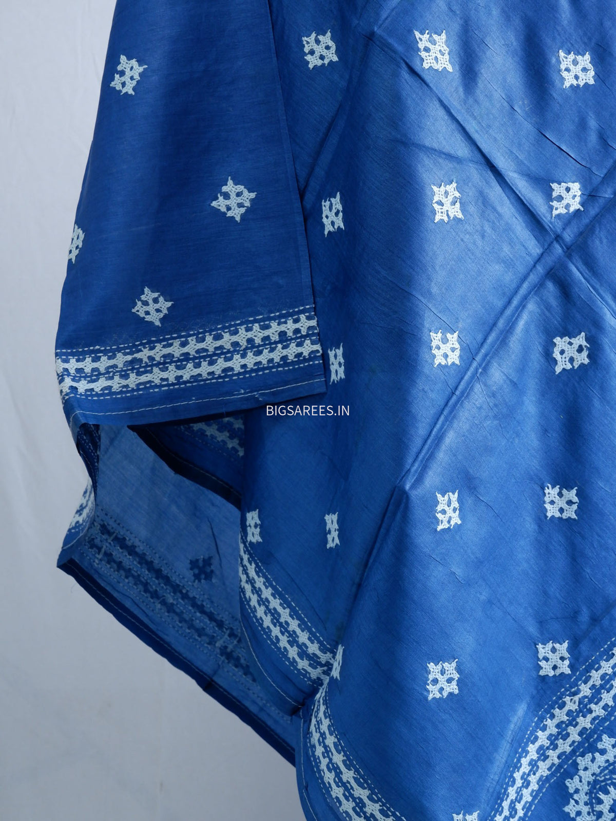 Kutchi Work Dupatta | Tussar Silk | Blue