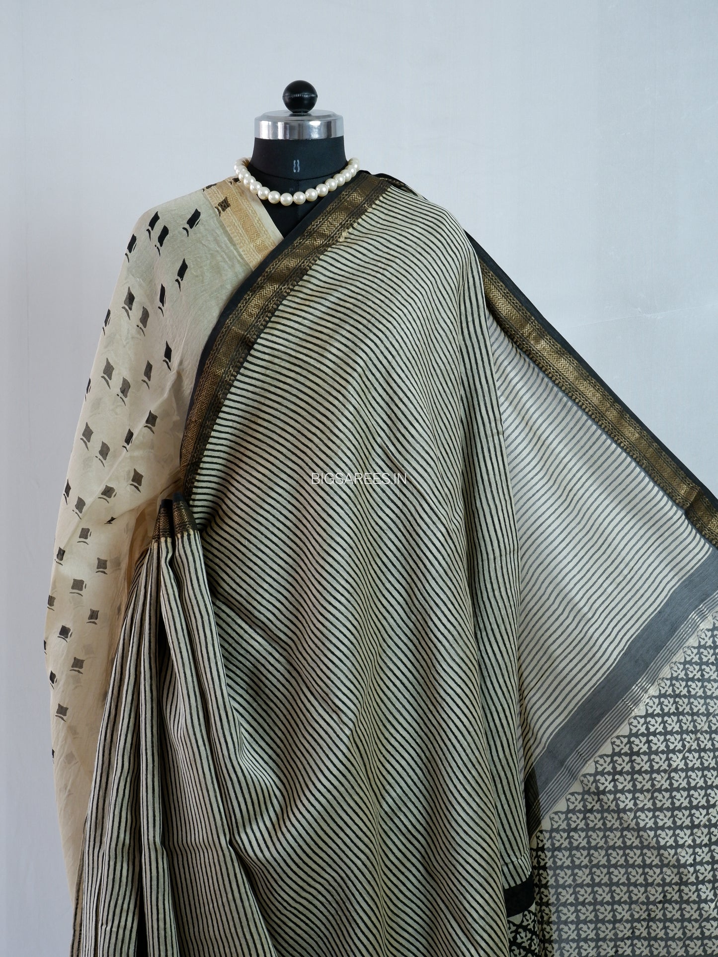 Hand Block Print Saree | Maheshwari Silk |