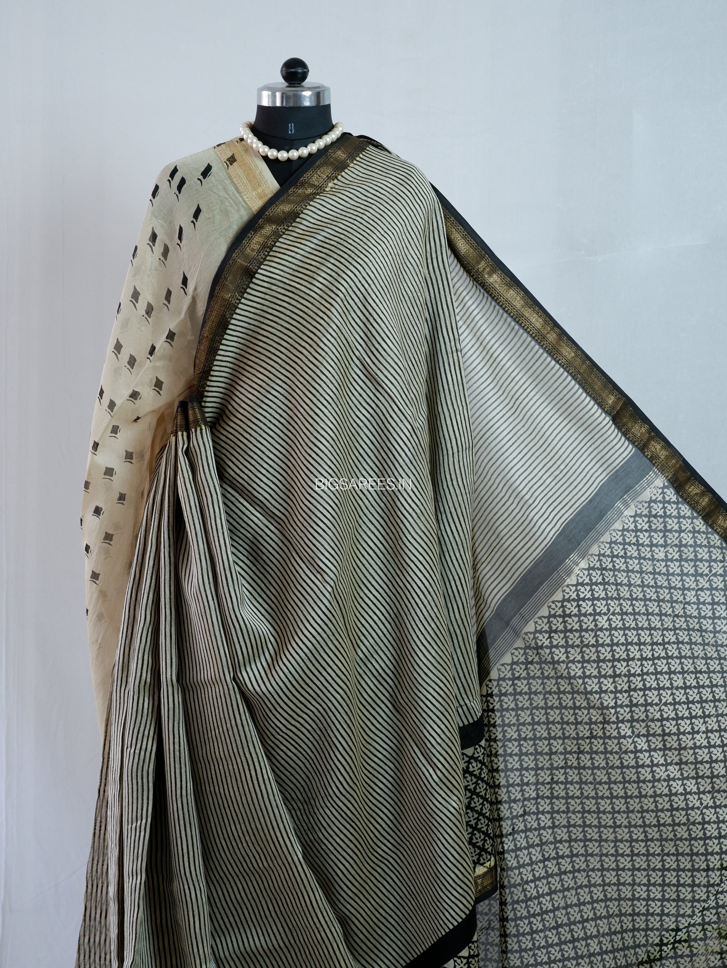 Hand Block Print Saree | Maheshwari Silk |