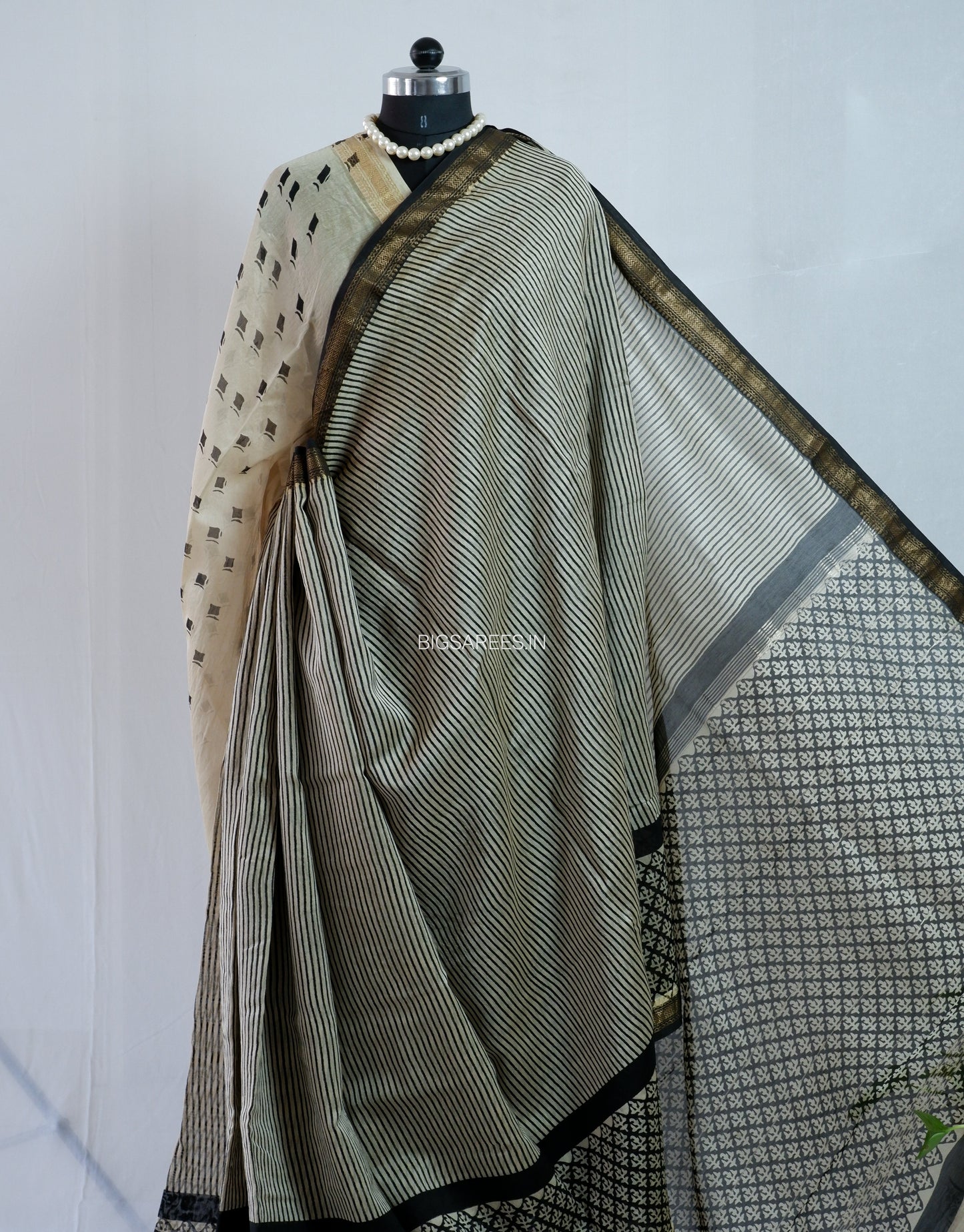 Hand Block Print Saree | Maheshwari Silk |