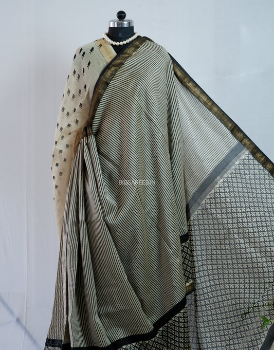 Hand Block Print Saree | Maheshwari Silk |