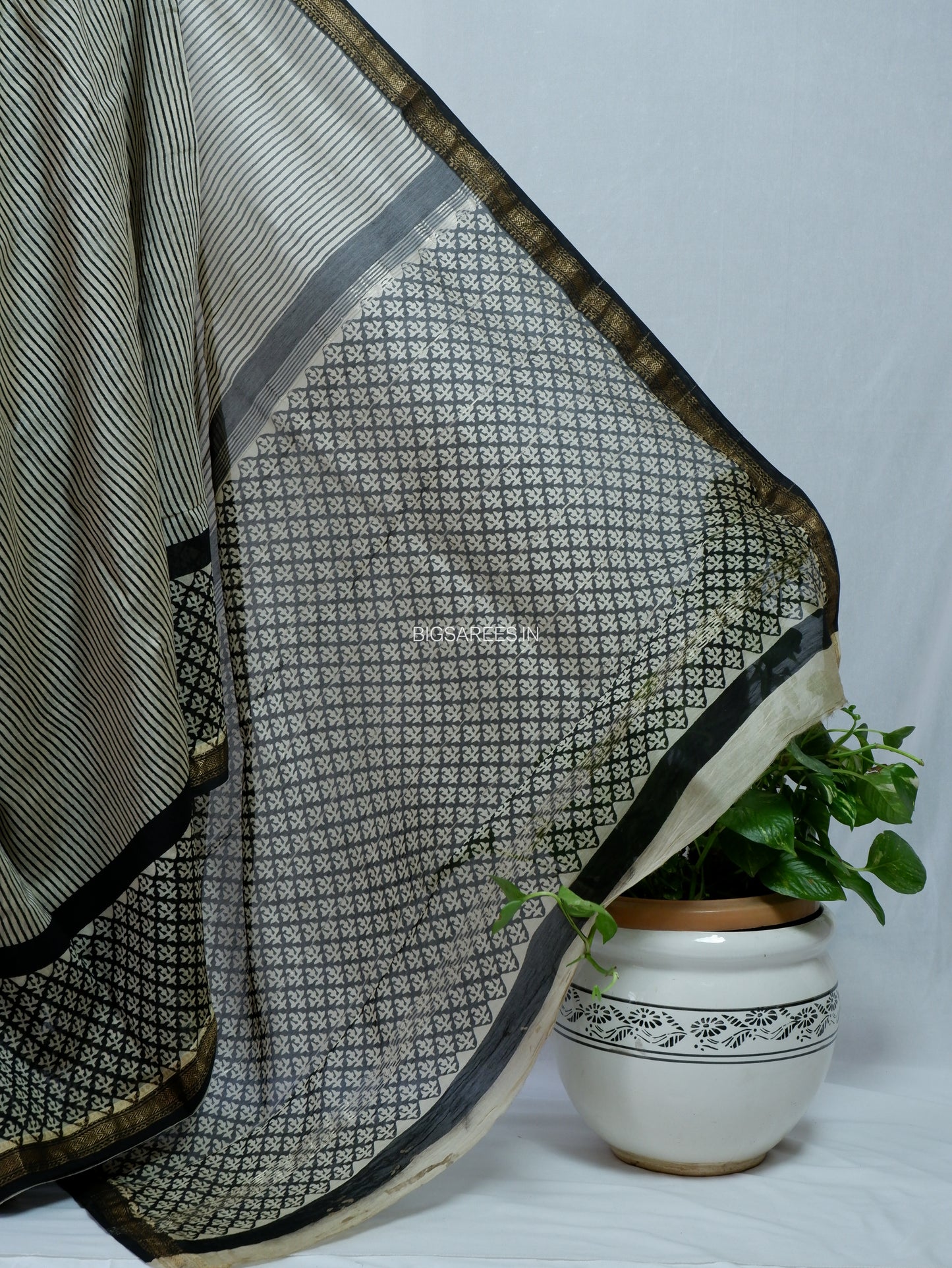 Hand Block Print Saree | Maheshwari Silk |