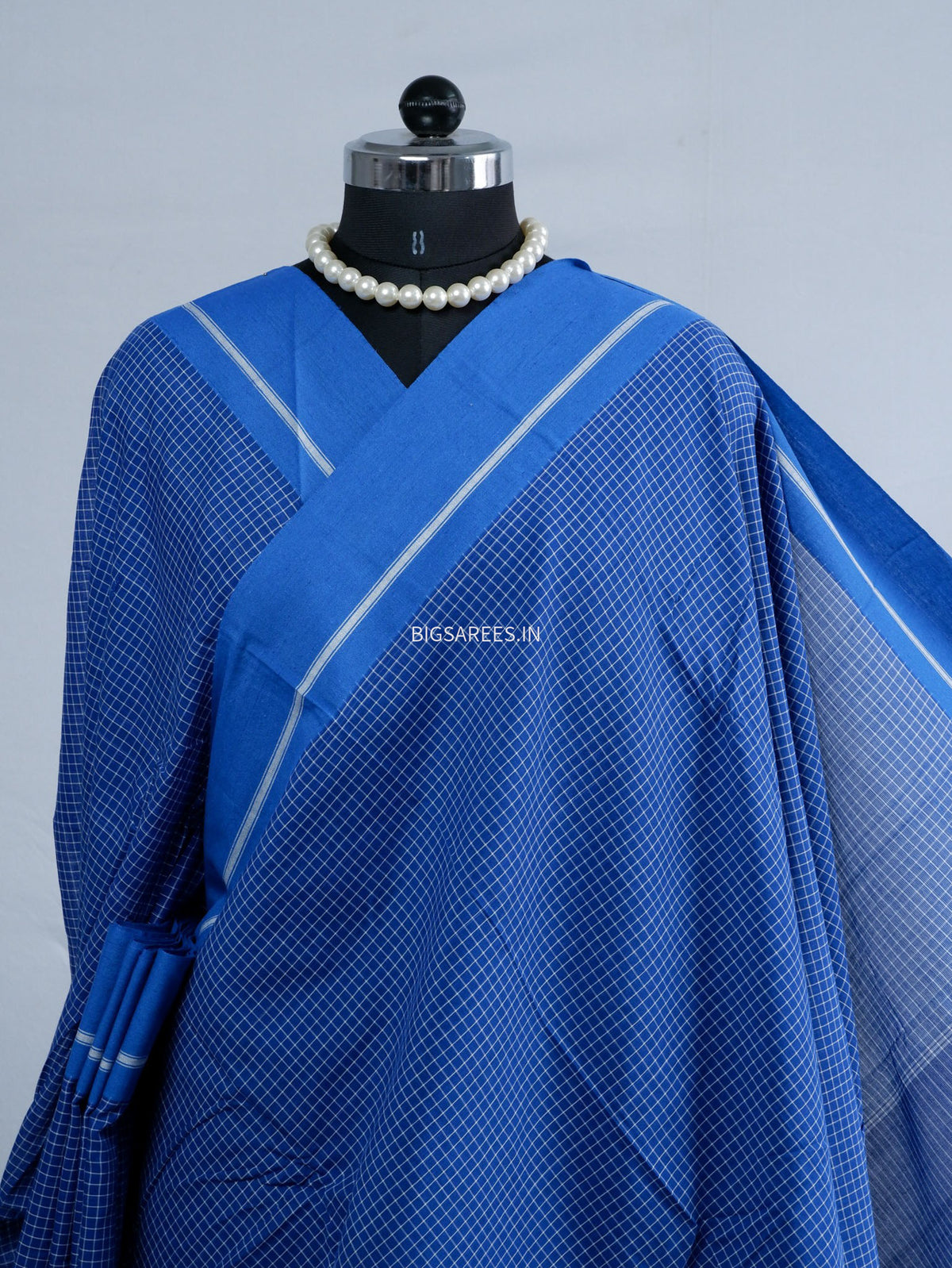Ilkal Handwoven Cotton Saree | Handloom Marked | Blue