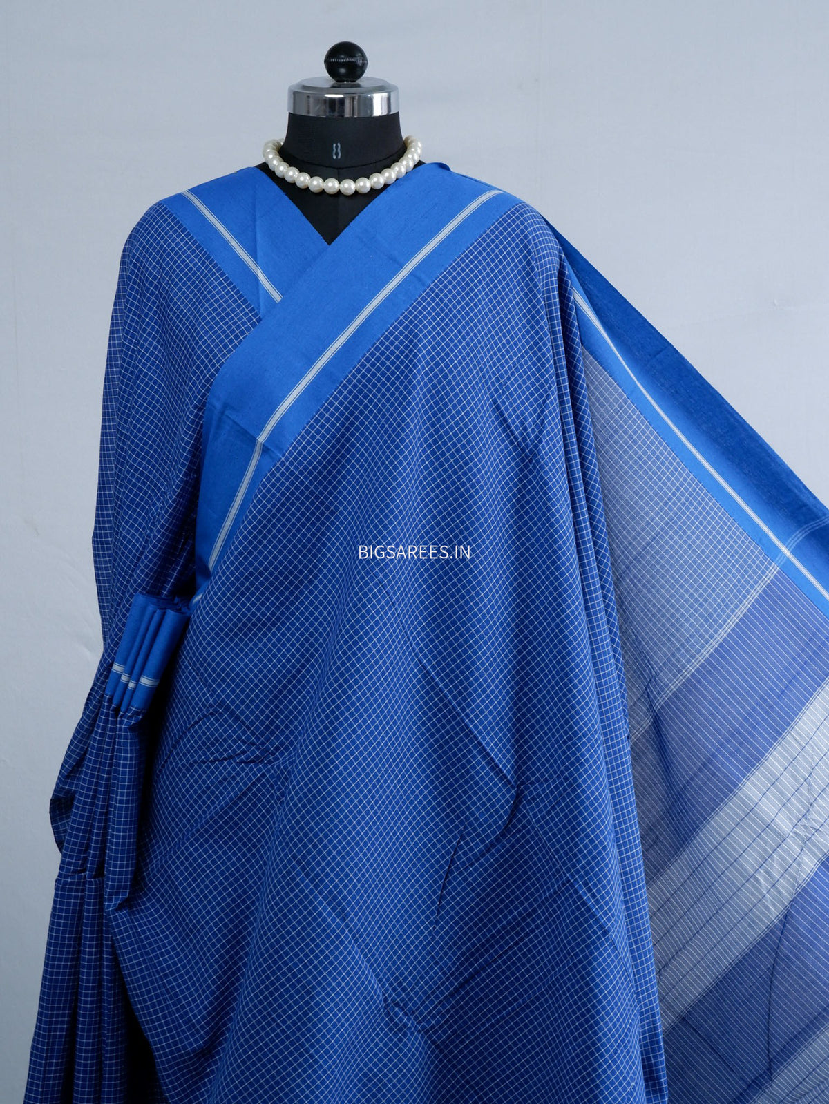 Ilkal Handwoven Cotton Saree | Handloom Marked | Blue