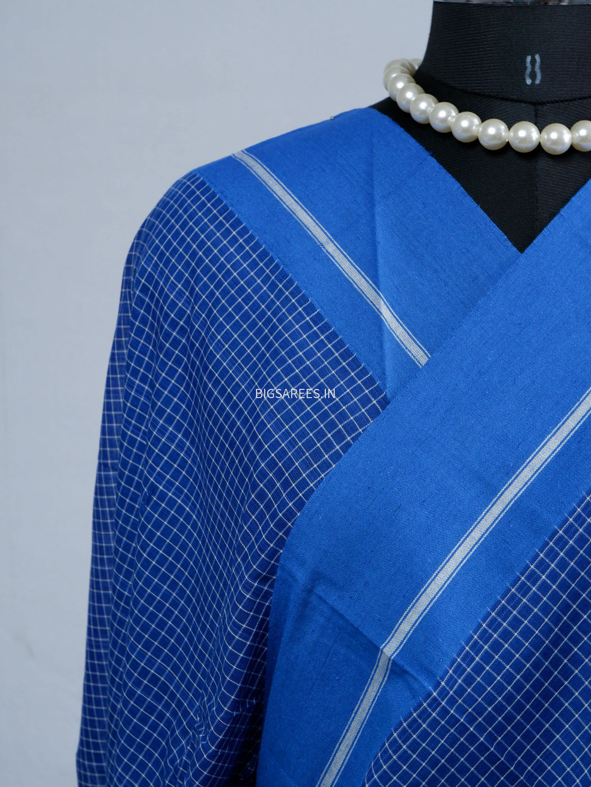 Ilkal Handwoven Cotton Saree | Handloom Marked | Blue