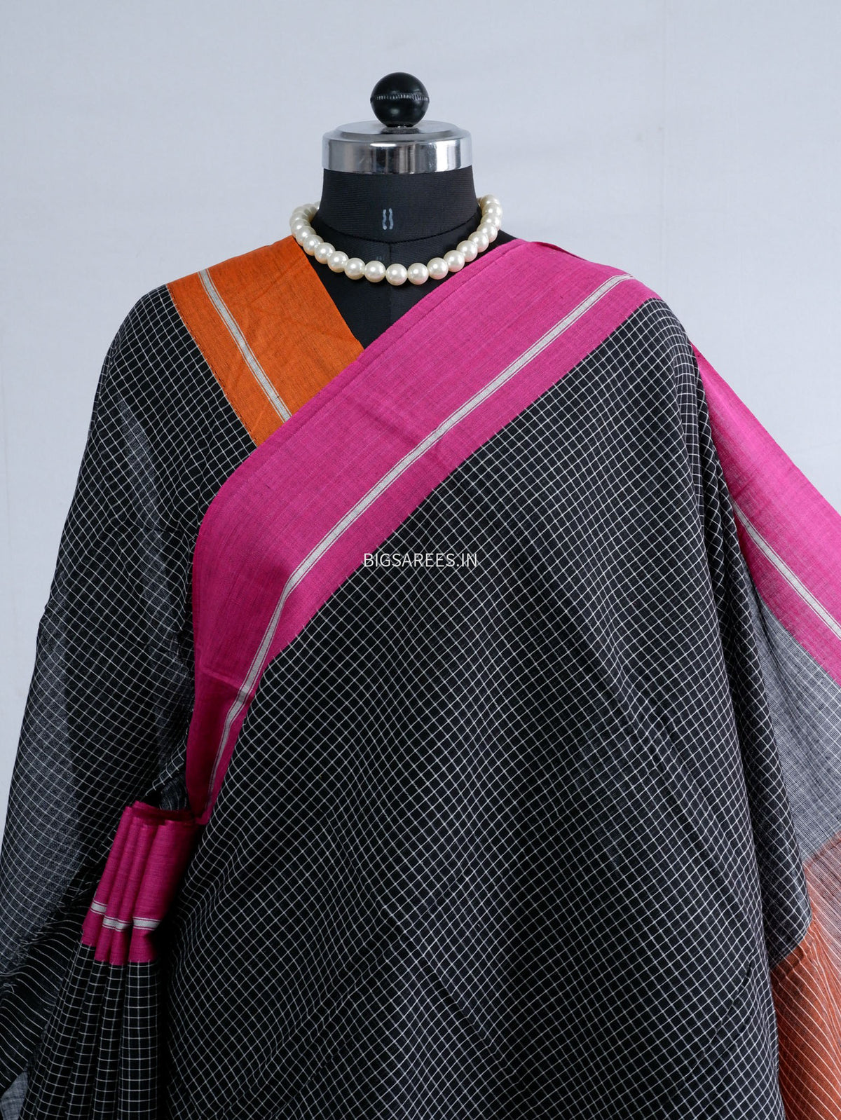 Ilkal Handwoven Cotton Saree | Handloom Marked | Black