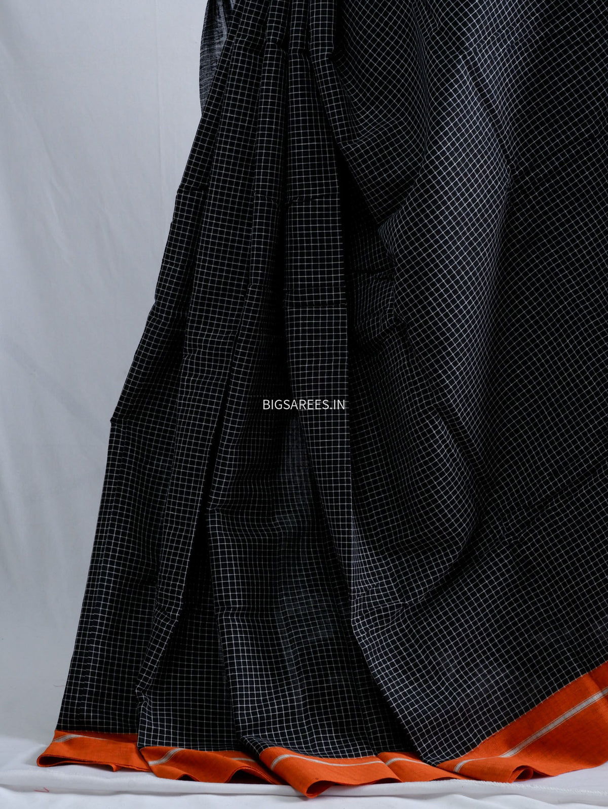 Ilkal Handwoven Cotton Saree | Handloom Marked | Black