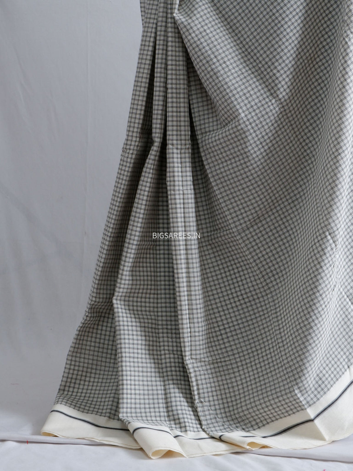 Ilkal Handwoven Cotton Saree | Handloom Marked | White