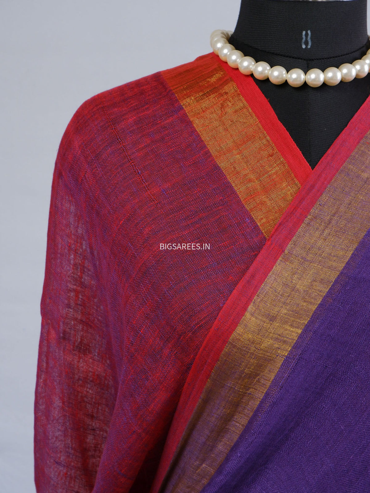 Pure Jayshree Linen Saree | Plain | Violet