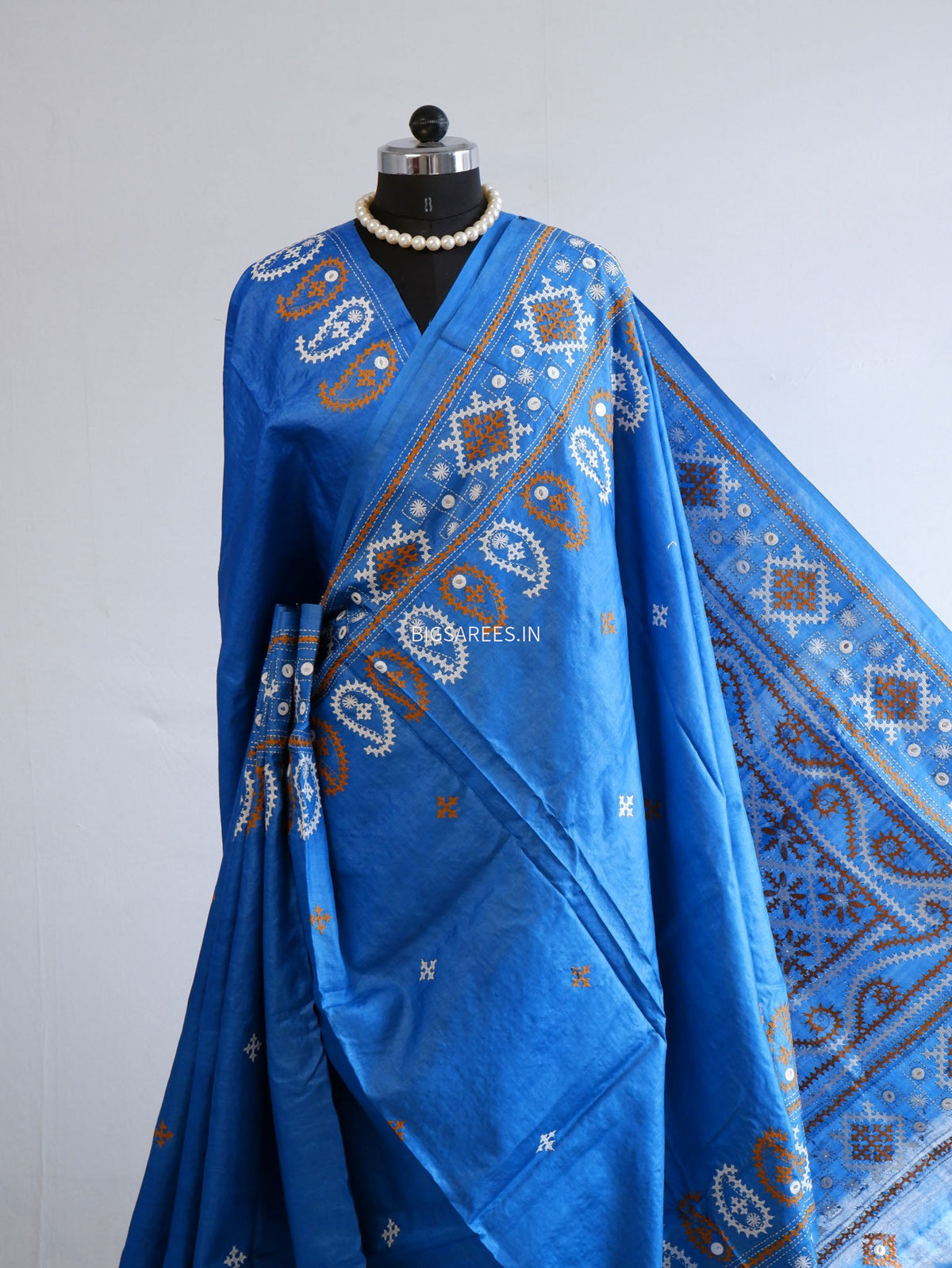 Kutchi Hand Embroidered Saree | Tassar Silk | Silk Marked | Multicolor