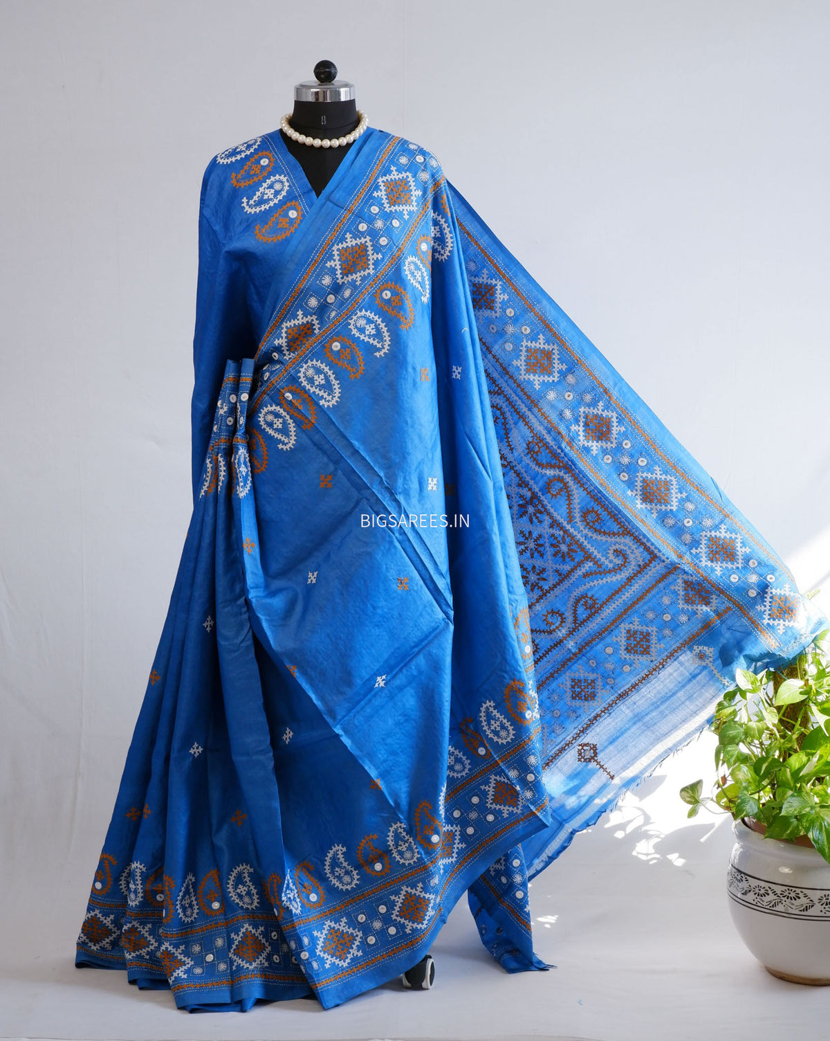 Kutchi Hand Embroidered Saree | Tassar Silk | Silk Marked | Multicolor