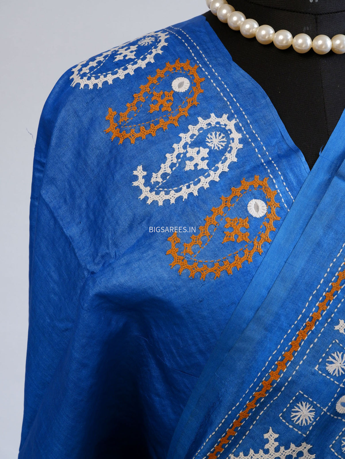 Kutchi Hand Embroidered Saree | Tassar Silk | Silk Marked | Multicolor