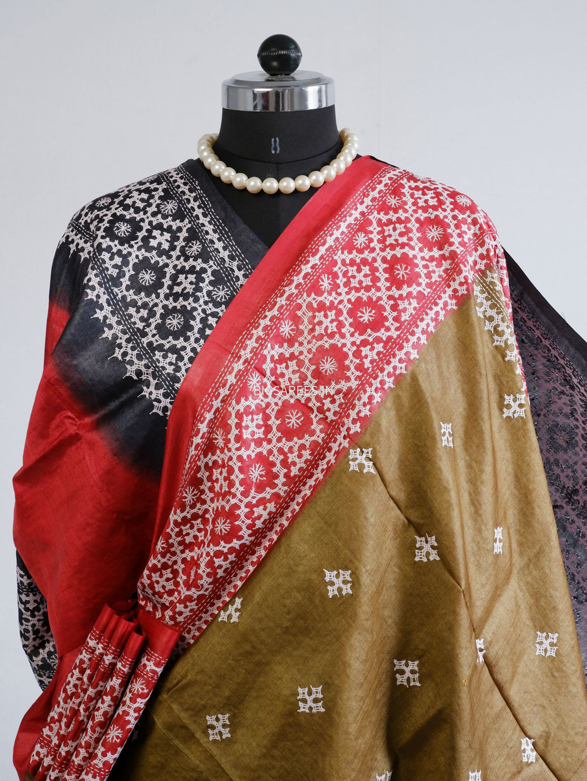 Kutchi Hand Embroidered Saree | Tassar Silk | Silk Marked | Multi Color