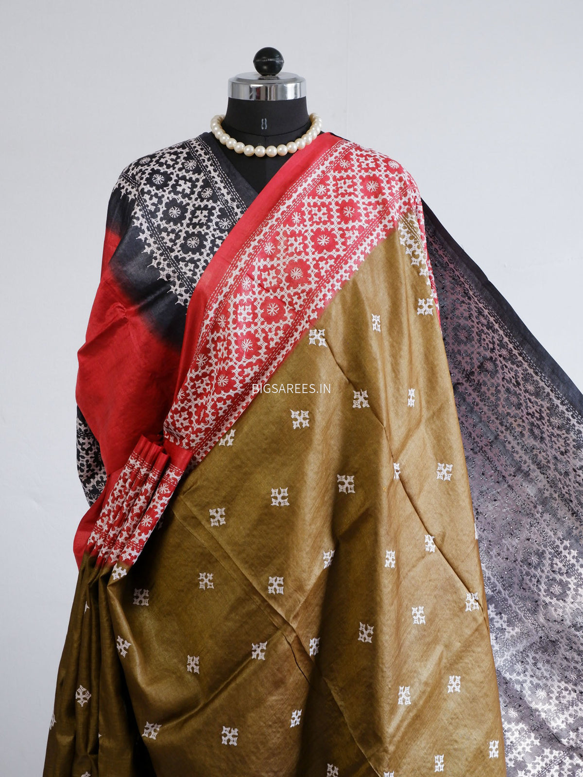 Kutchi Hand Embroidered Saree | Tassar Silk | Silk Marked | Multi Color