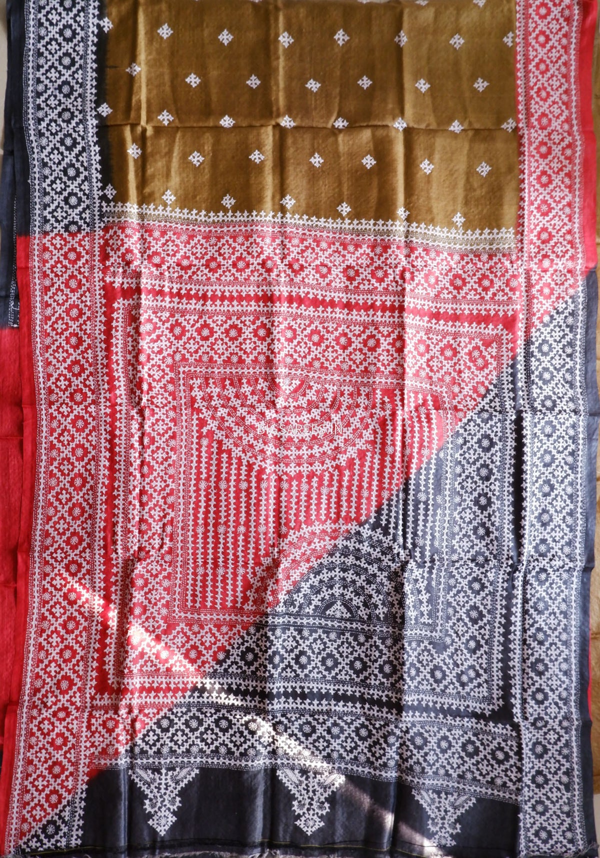 Kutchi Hand Embroidered Saree | Tassar Silk | Silk Marked | Multi Color