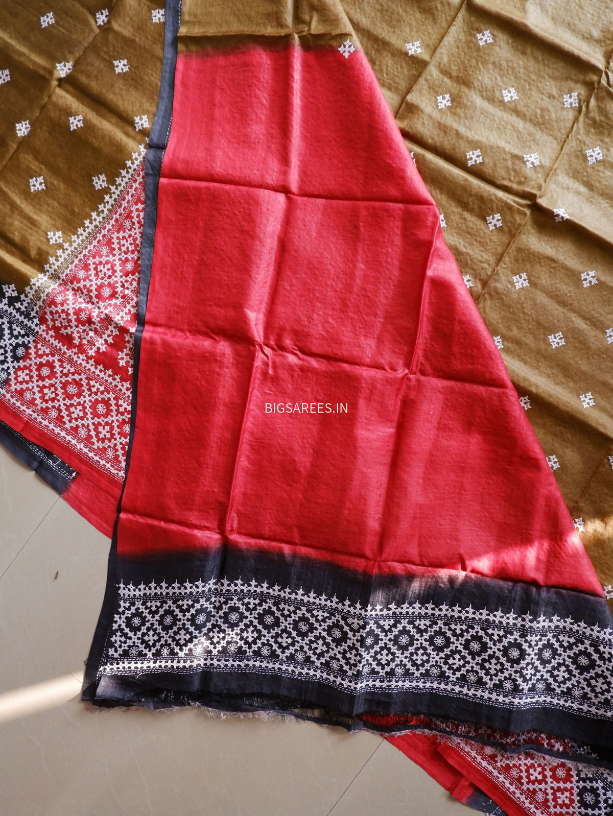 Kutchi Hand Embroidered Saree | Tassar Silk | Silk Marked | Multi Color