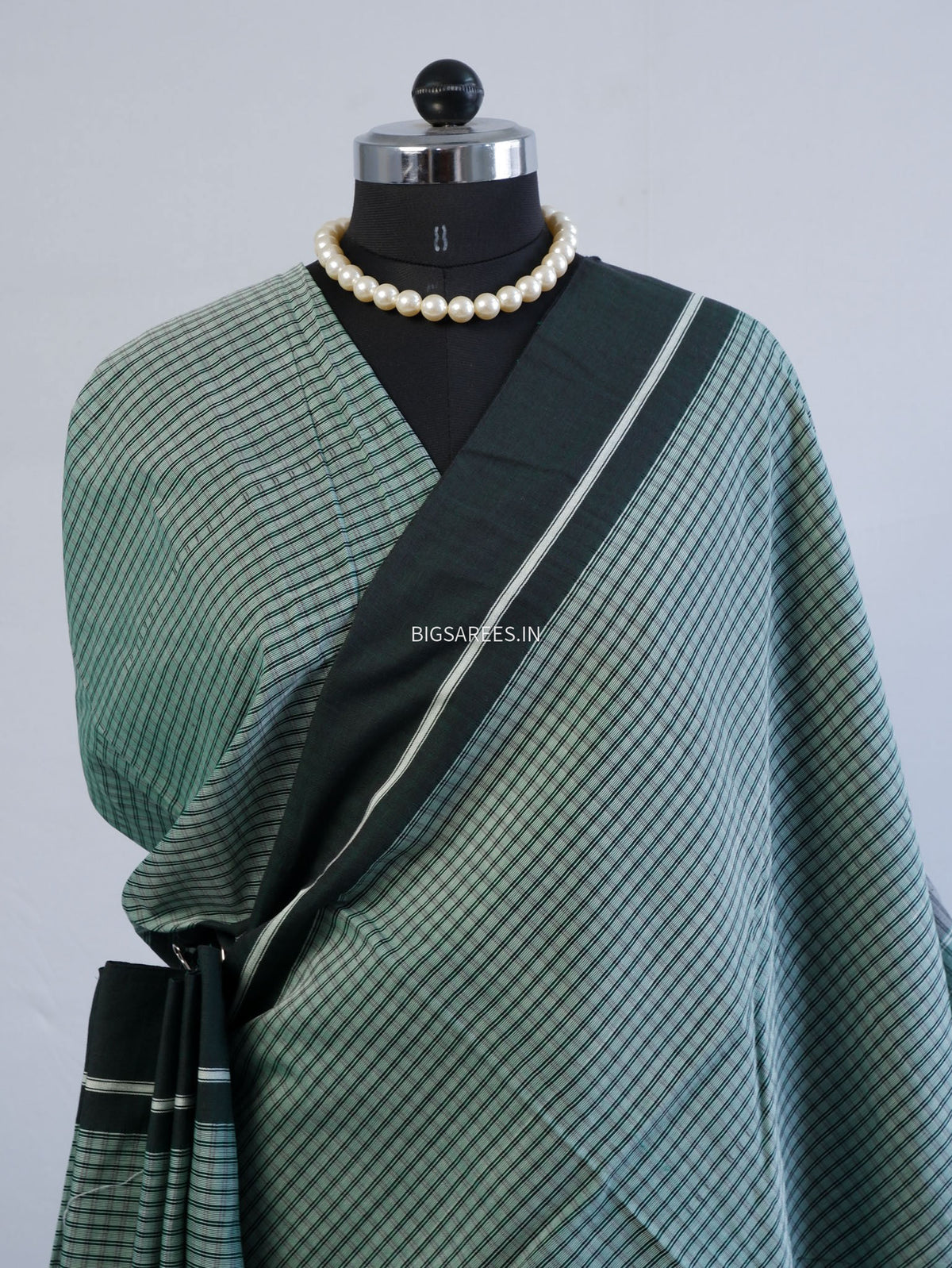 Ilkal Handwoven Cotton Saree | Handloom Marked | Green