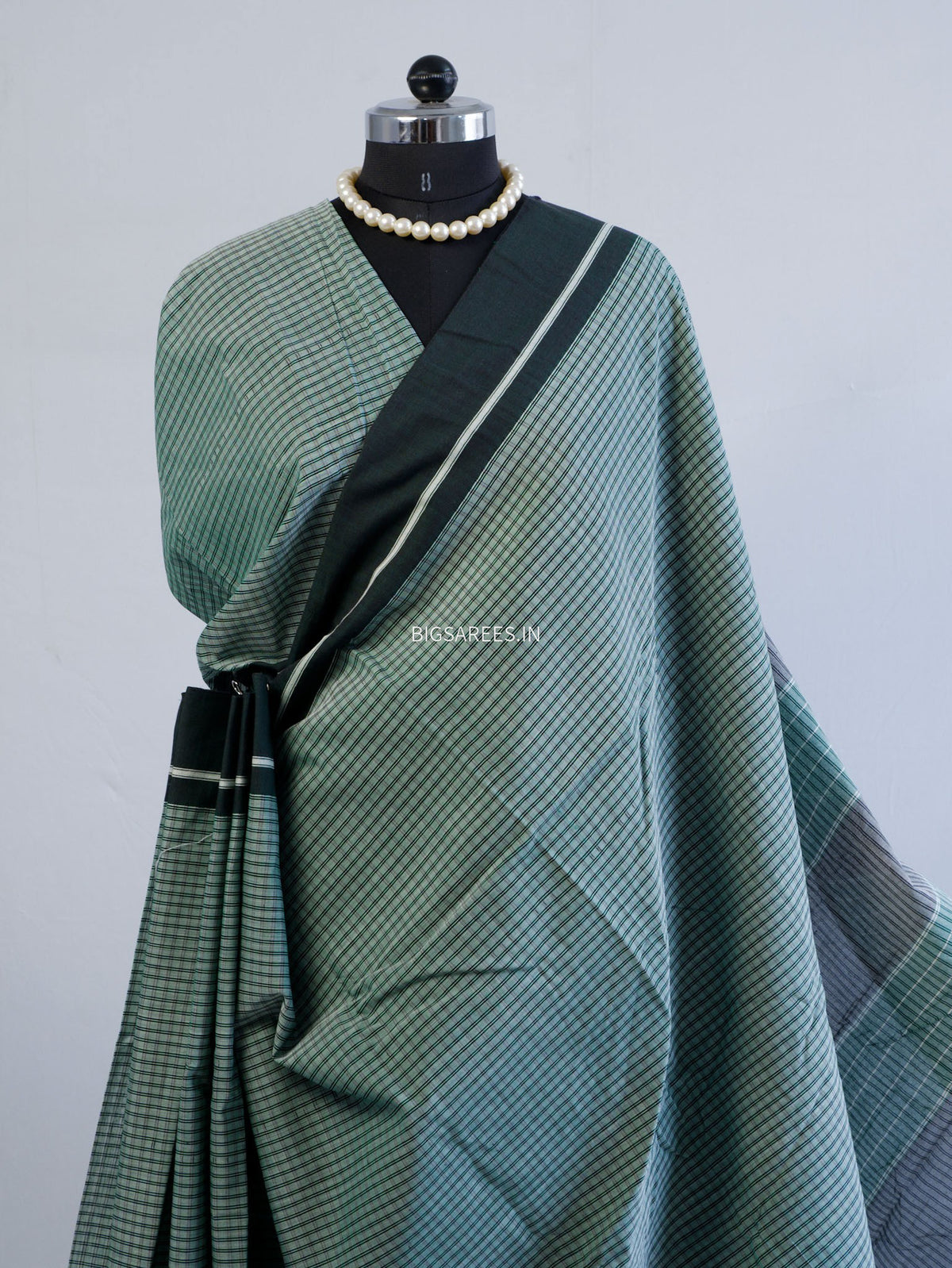 Ilkal Handwoven Cotton Saree | Handloom Marked | Green