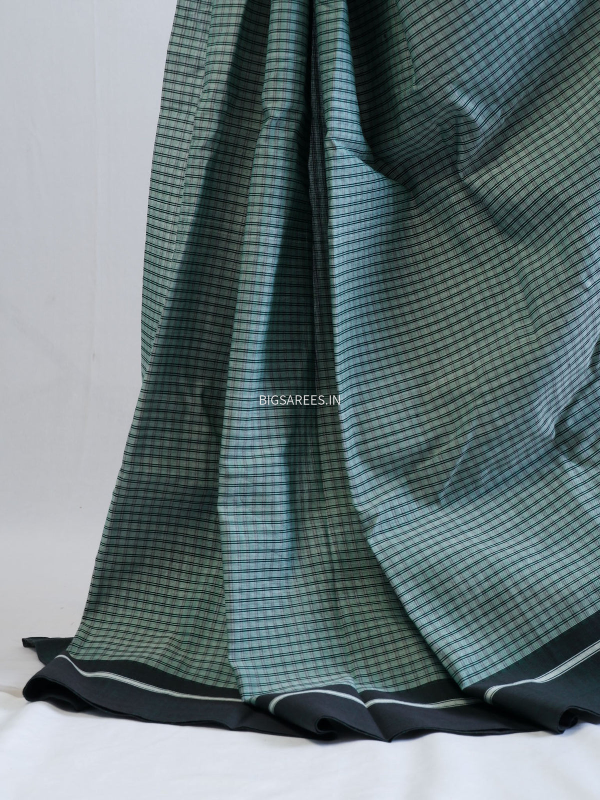Ilkal Handwoven Cotton Saree | Handloom Marked | Green