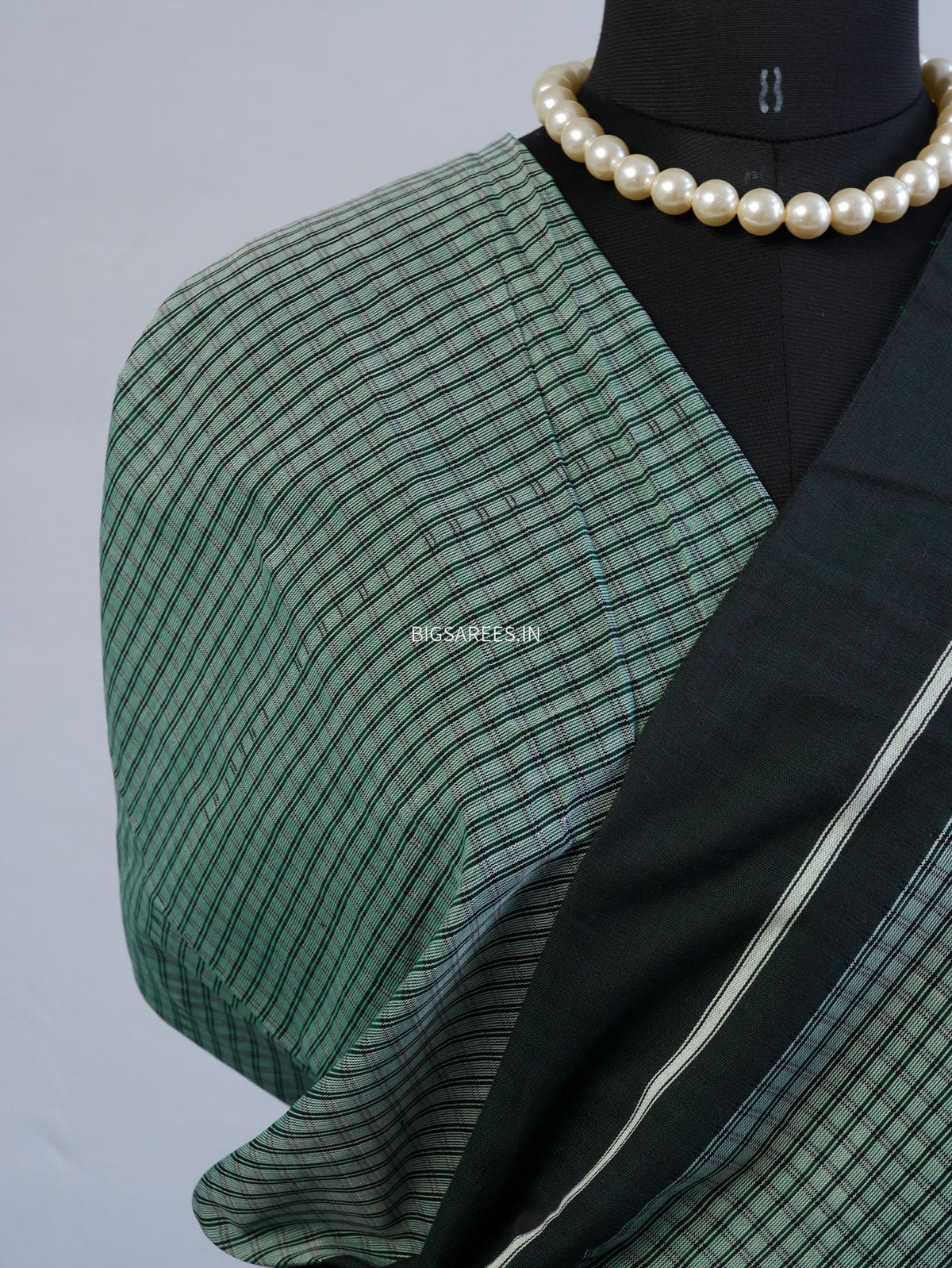 Ilkal Handwoven Cotton Saree | Handloom Marked | Green