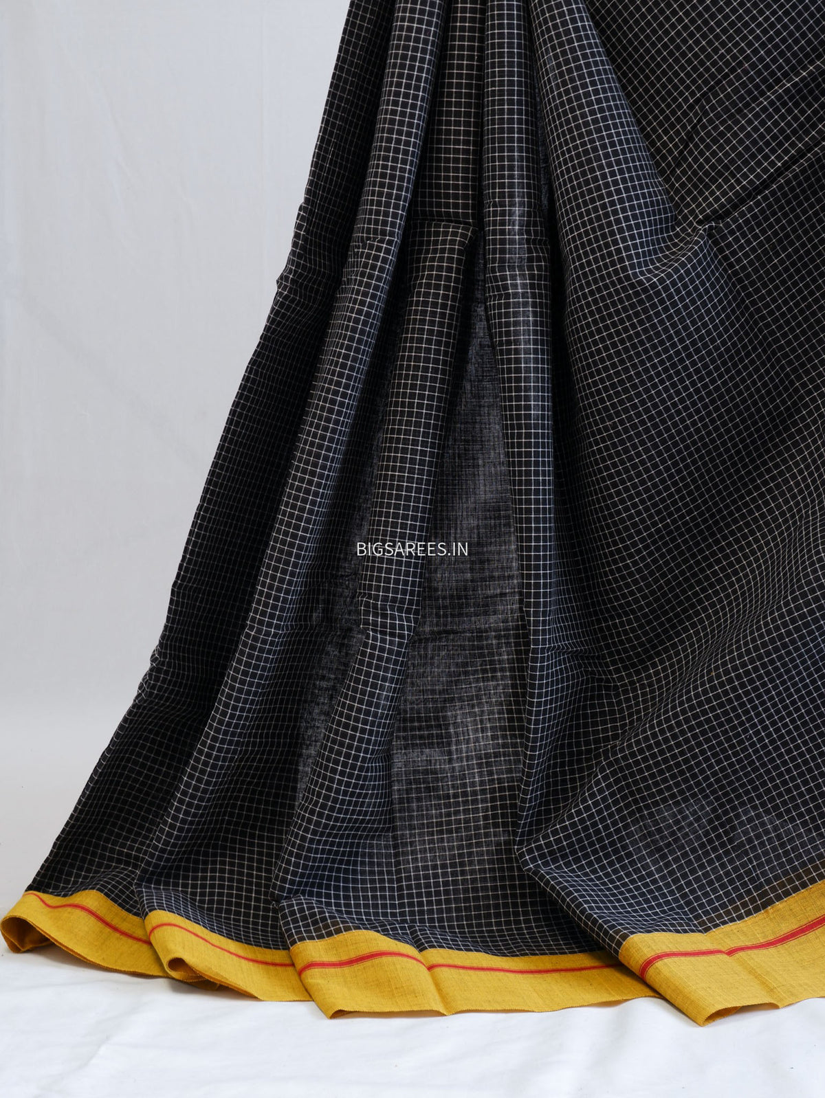 Ilkal Handwoven Cotton Saree | Handloom Marked | Black