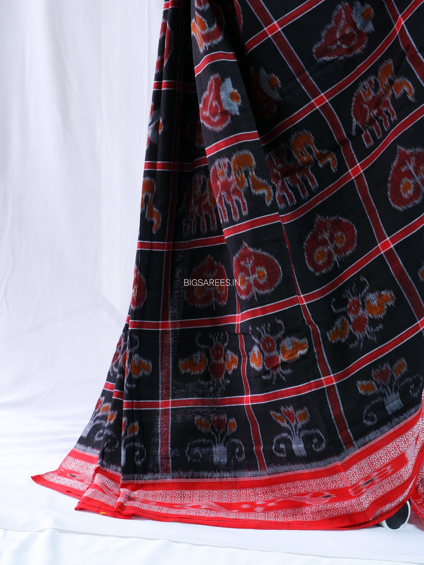 Sambalpuri Ikat Handwoven Saree | Cotton | Black