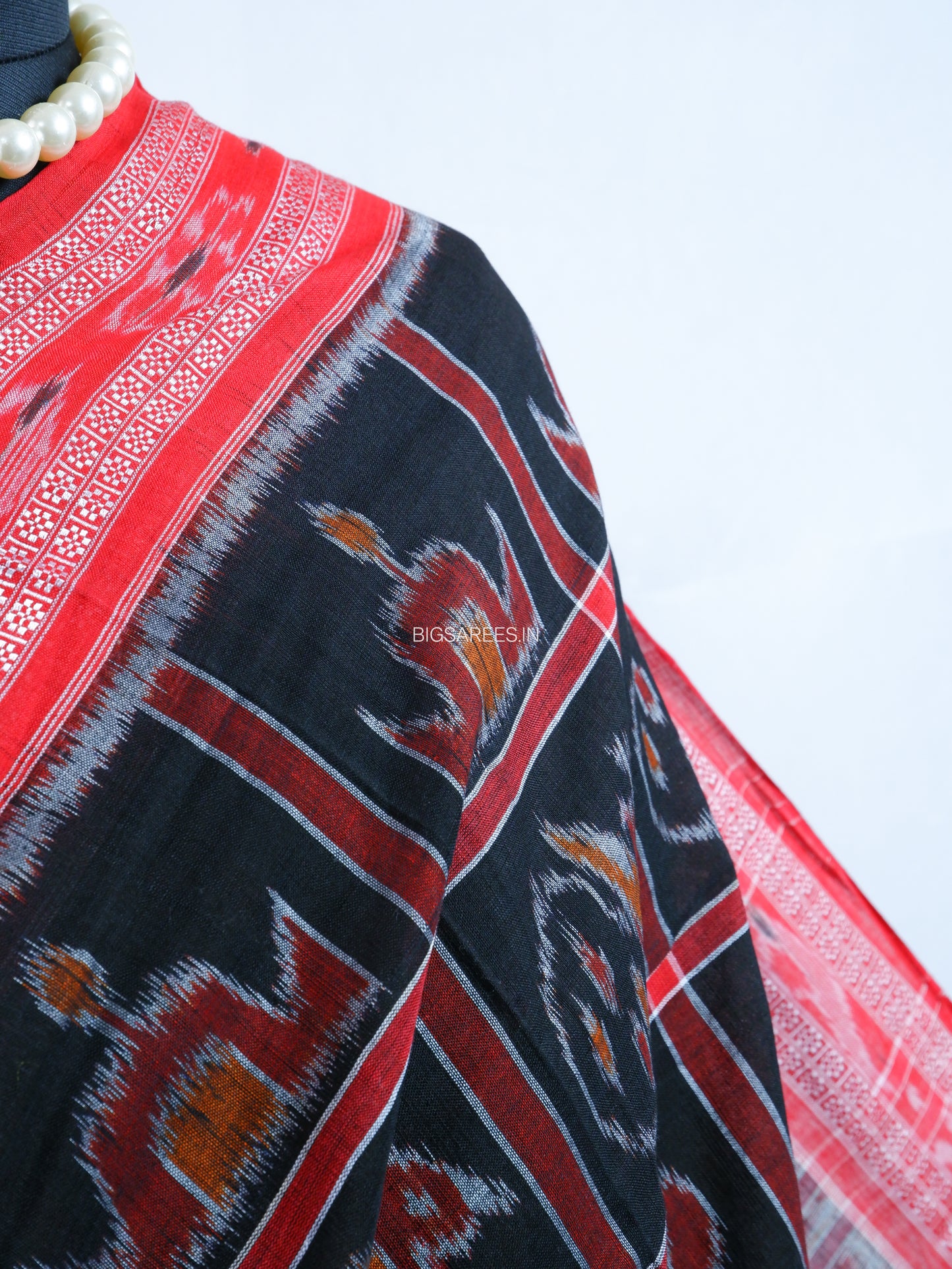 Sambalpuri Ikat Handwoven Saree | Cotton | Black