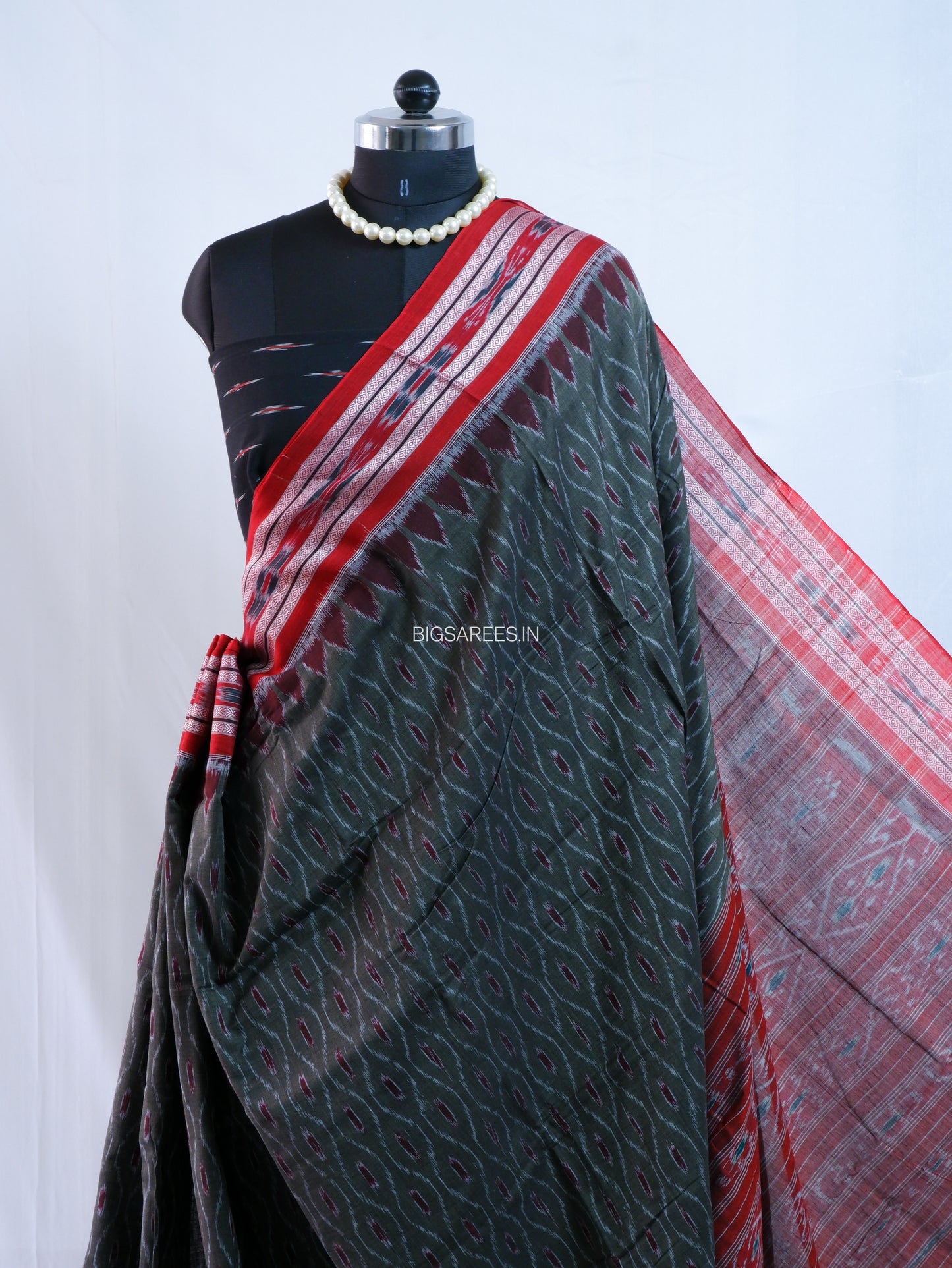 Sambalpuri Ikat Handwoven Saree | Cotton | Green