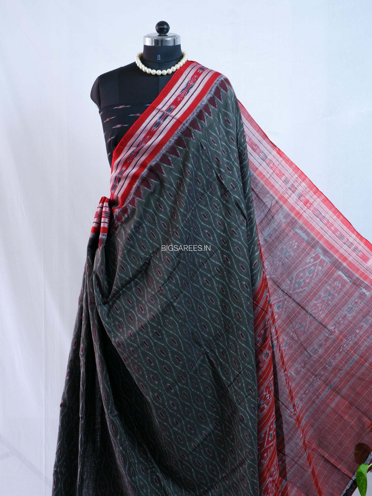 Sambalpuri Ikat Handwoven Saree | Cotton | Green