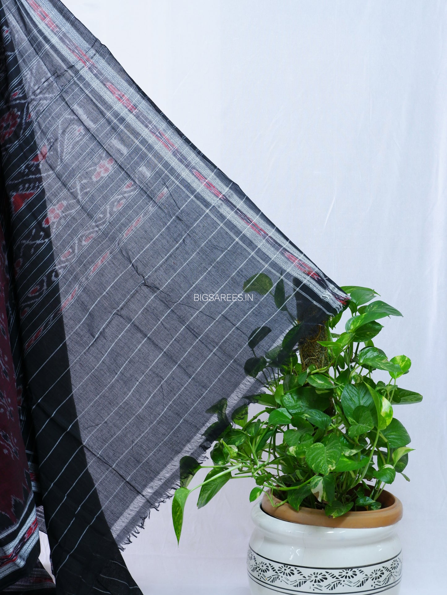 Sambalpuri Ikat Handwoven Saree | Cotton | Maroon
