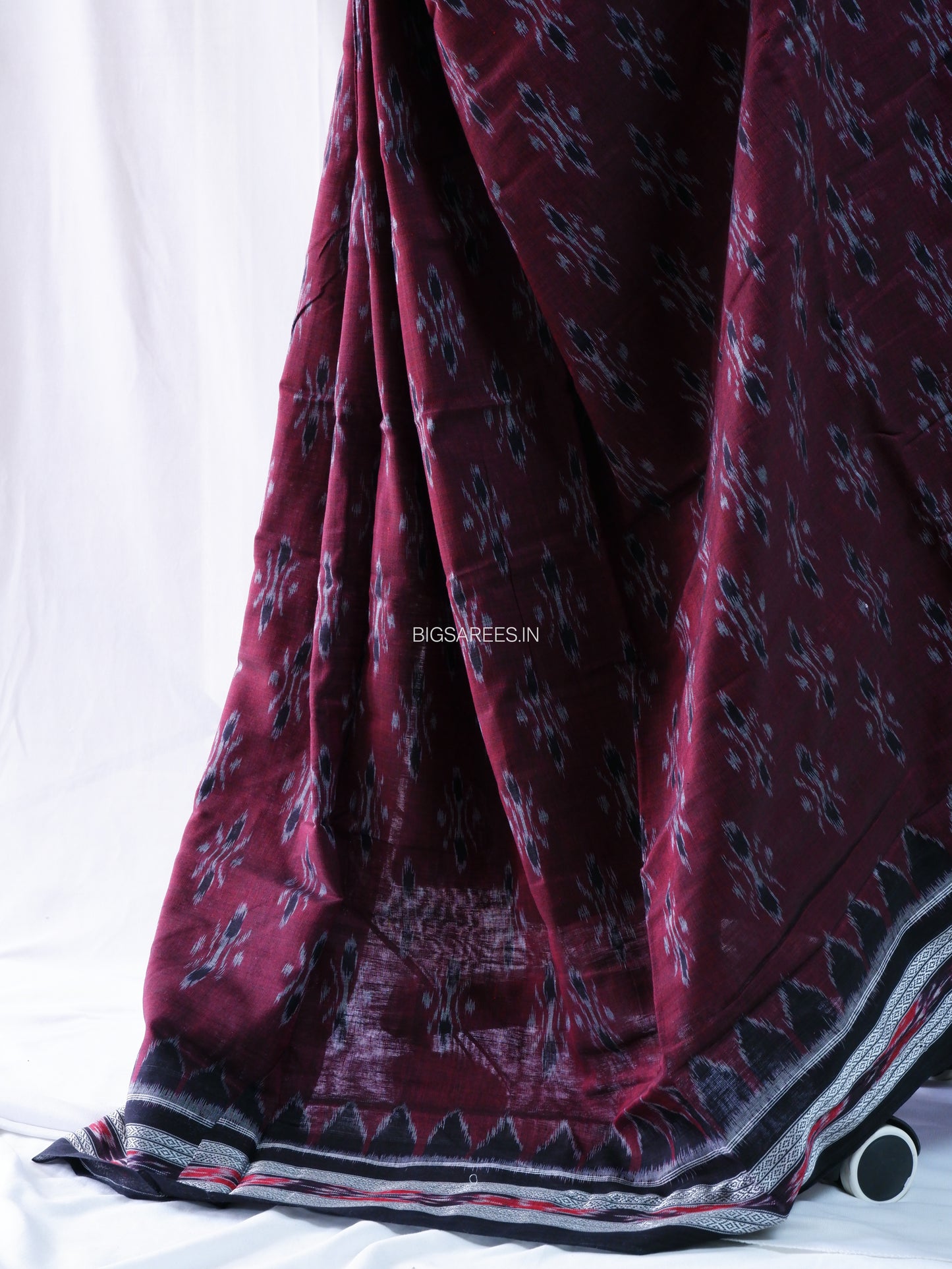 Sambalpuri Ikat Handwoven Saree | Cotton | Maroon