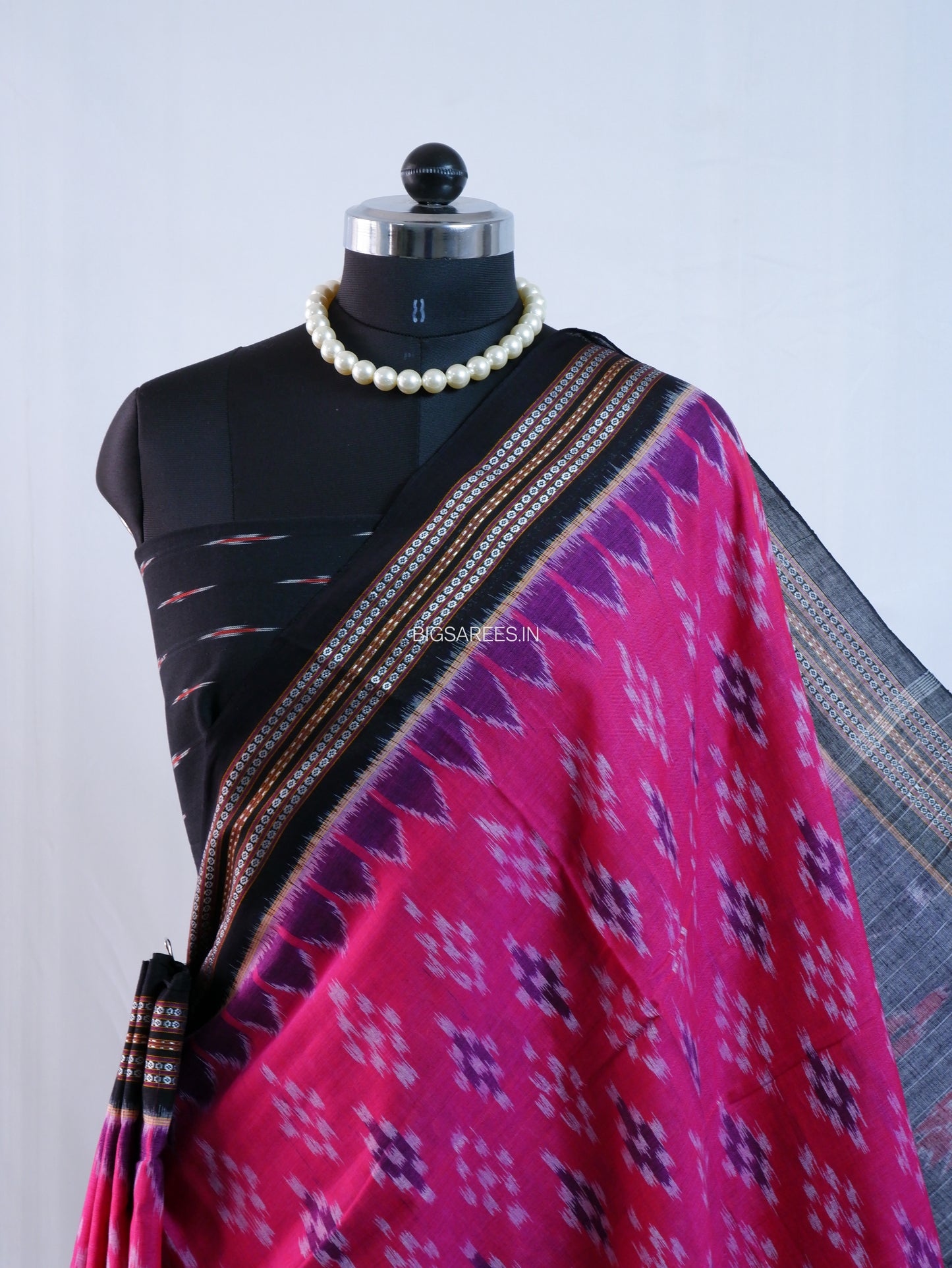 Sambalpuri Ikat Handwoven Saree | Cotton | Pink