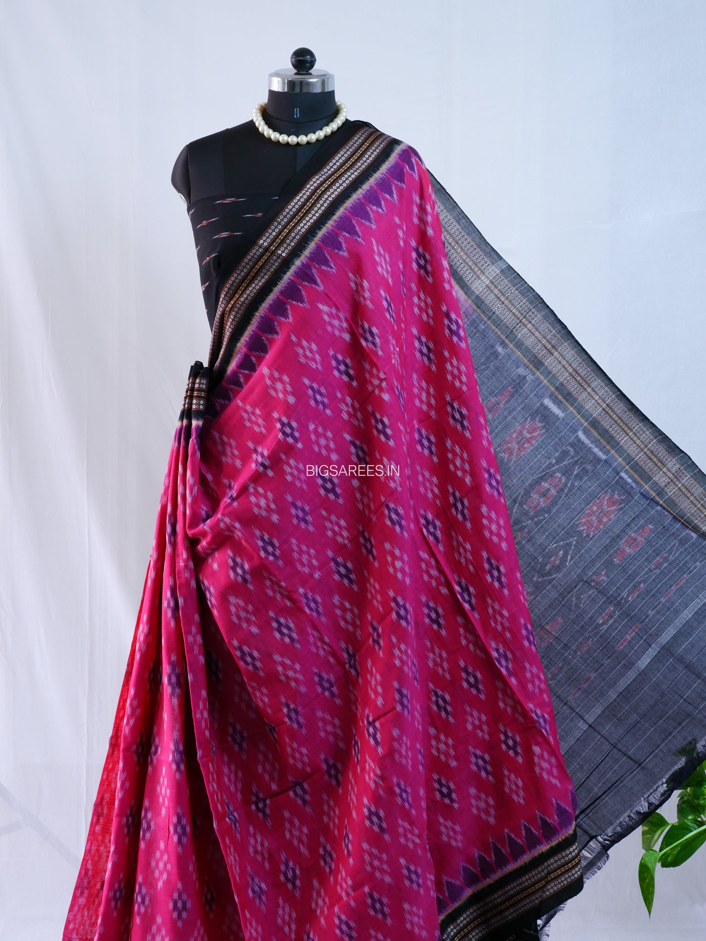 Sambalpuri Ikat Handwoven Saree | Cotton | Pink