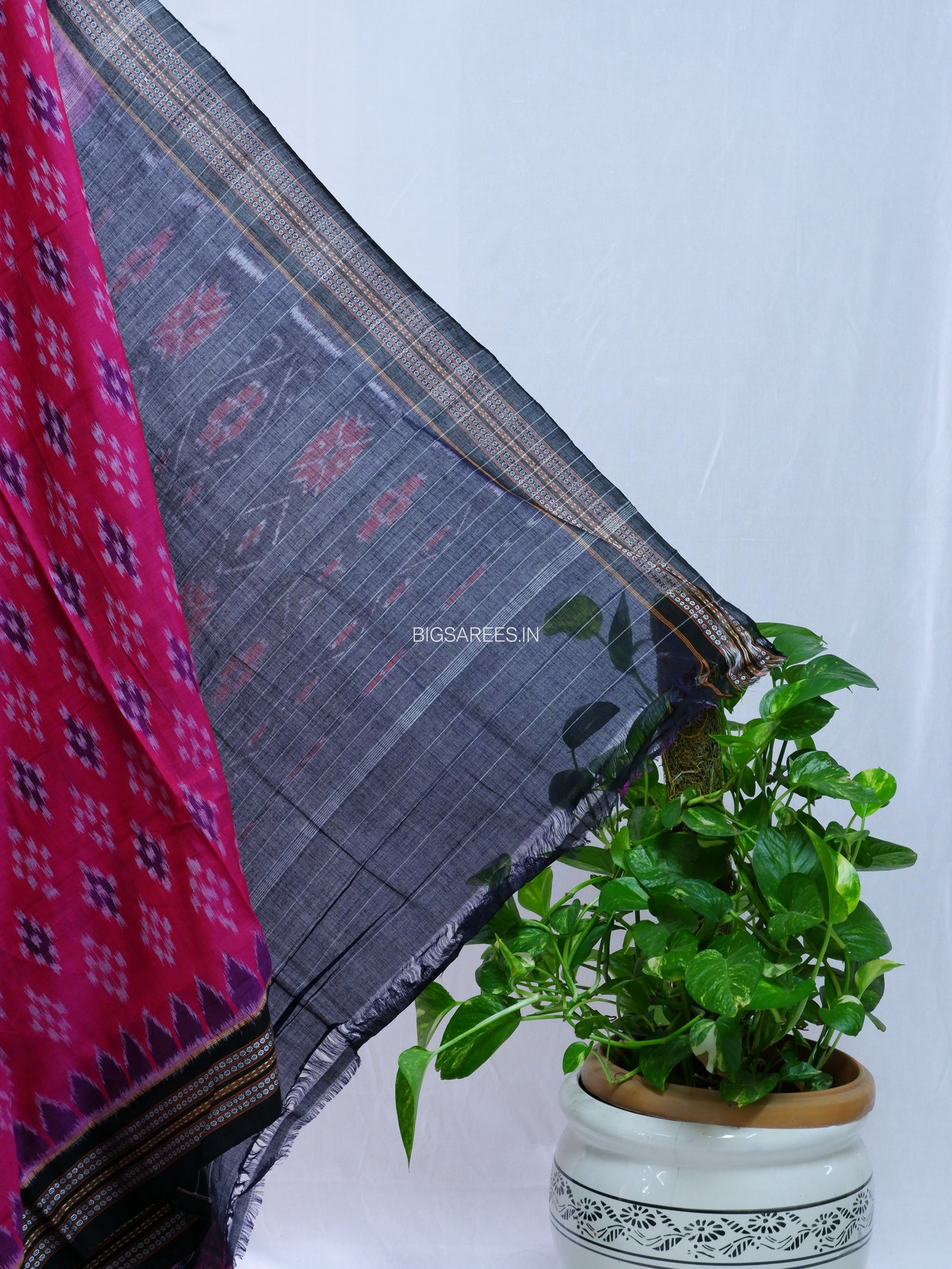 Sambalpuri Ikat Handwoven Saree | Cotton | Pink