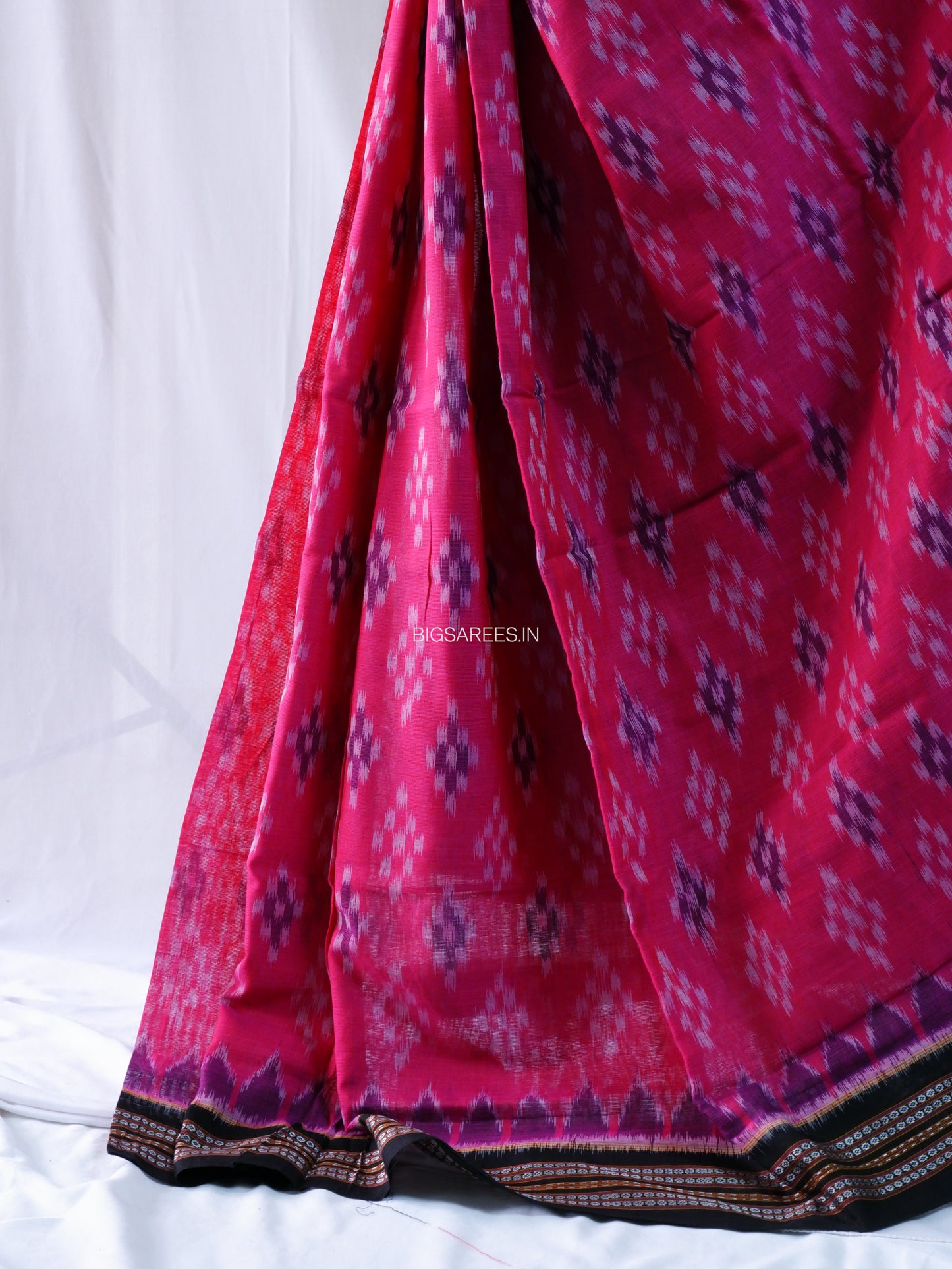Sambalpuri Ikat Handwoven Saree | Cotton | Pink