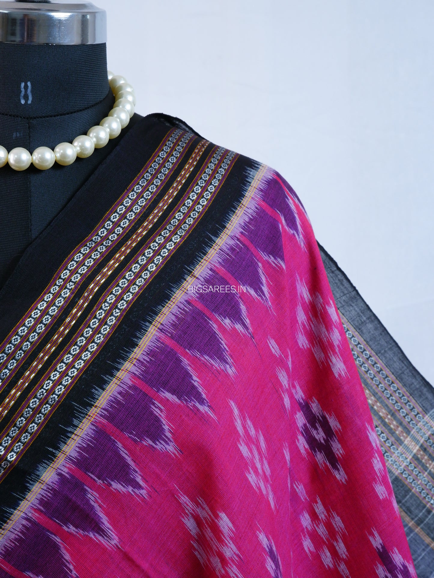 Sambalpuri Ikat Handwoven Saree | Cotton | Pink