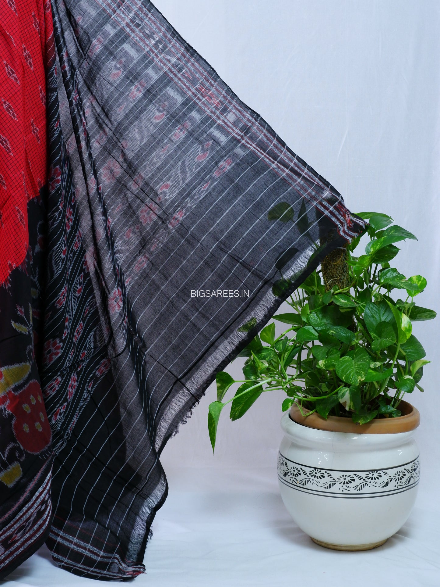 Sambalpuri Ikat Handwoven Saree | Cotton | Red