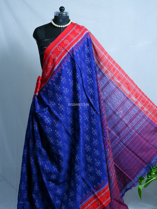 Sambalpuri Ikat Handwoven Saree | Cotton | Royal Blue